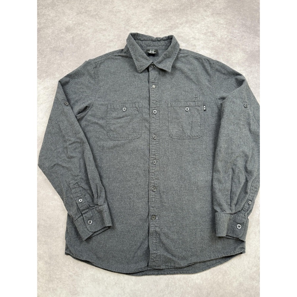 Oakley Shirt Mens Medium Gray Regular Fit Button Down Long Sleeve Cotton Heather